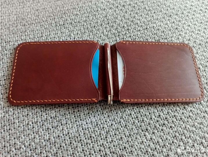 Зажим для денег из натуральной кожи