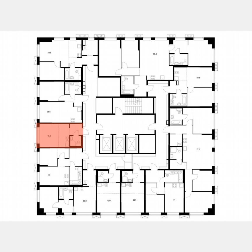 Квартира-студия, 19,9 м², 13/24 эт.