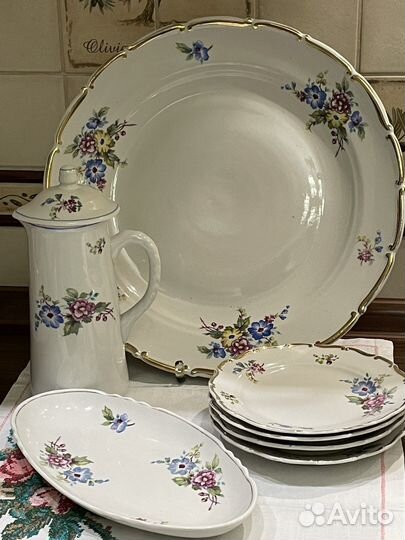 Блюдо. Тарелки. Кувшинчик.Дулево 1955-57гг