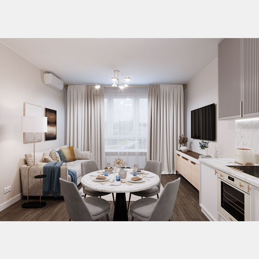 2-к. квартира, 60,5 м², 12/17 эт.