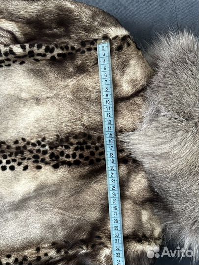 Норковая шуба, ворот из чнрнобурки, S