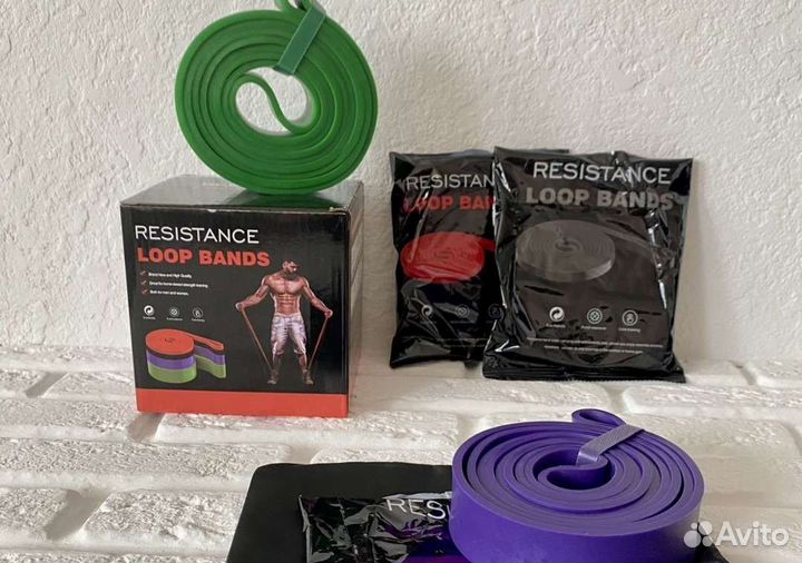 Фитнес резинки 4 шт (петли, эспандеры, жгуты)