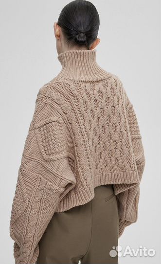 Кроп-свитер aim clo крупной вязки с аранами