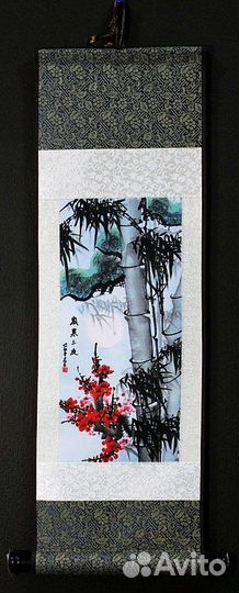 Панно Бамбук - китайская живопись,45см.SO99 ru*105