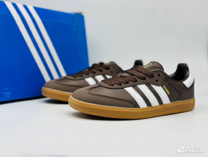 Adidas originals leather Samba Ogin brown white