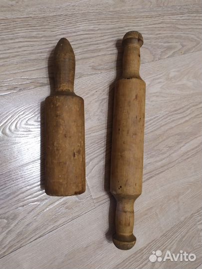 Толкушка СССР деревянная + раскатка для теста