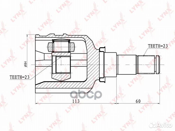 ШРУС внутренний toyota Yaris/Vitz/Echo 1.3/1.5