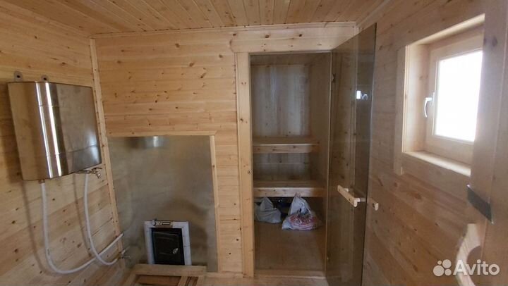 Мобильная баня из бруса 7x2.3 под ключ