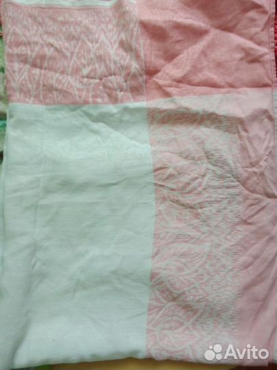 Скатерть лён, покрывало шёлк с бахромой