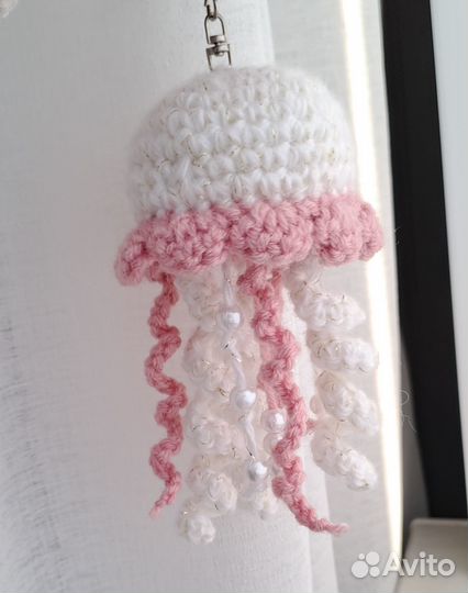 Вязанный брелок Медуза/Осьминог Ручная работа