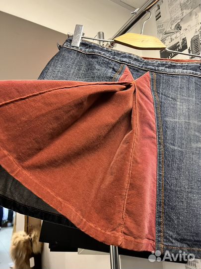 Юбка Voyaje джинсо с бархатом винтаж