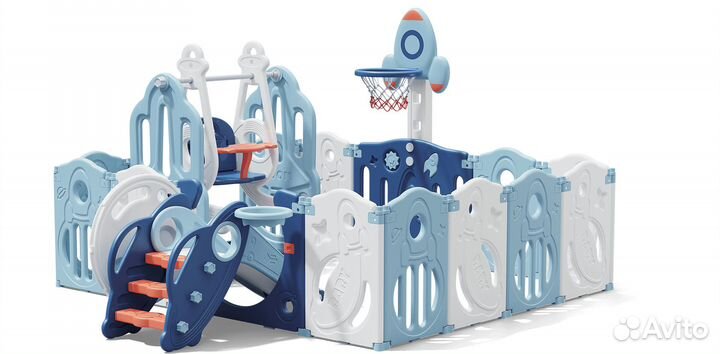 Манеж unix Kids supreme Space с качелями