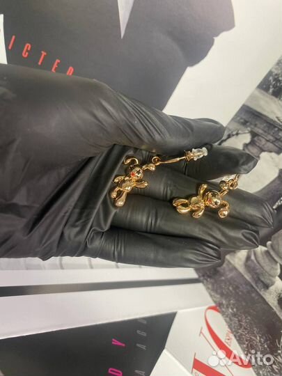 Серьги женские позолоченные