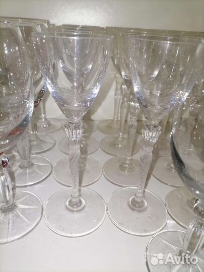 Фужеры посуда, резная ножка 12шт