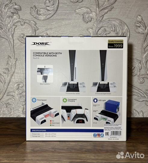 Подставка Dobe для Ps 5 с функцией охлаждения