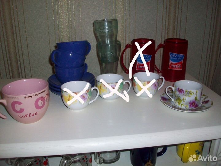 Стаканы Кока-Кола Кружки, чайные пары, чашки от