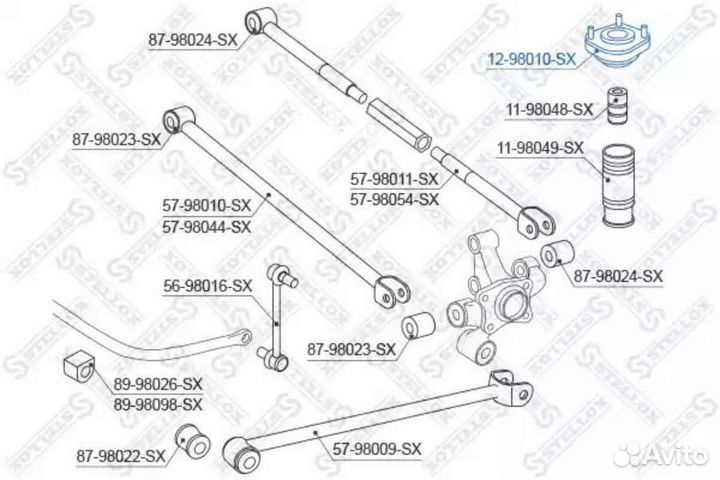 Stellox 1298010SX 12-98010-SX опора амортизатора з