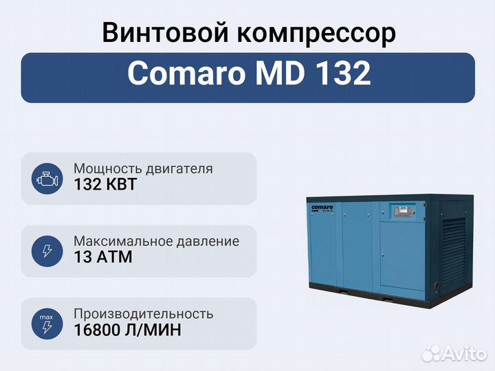 Винтовой компрессор Comaro MD 132