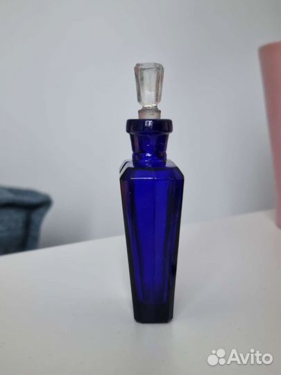 Флакон от духов коллекционный кобальтовое стекло