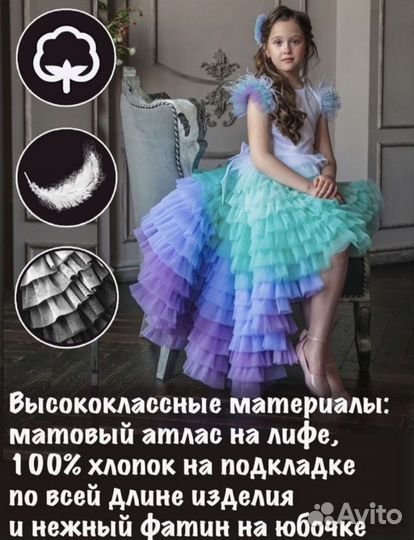 Нарядное платье для девочки 110 116
