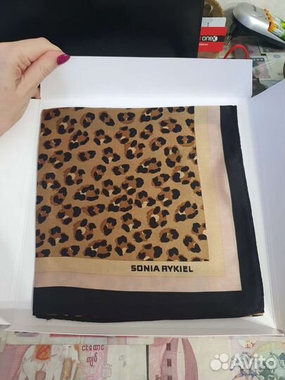 Платок Sonia Rykiel новый 65*65 см леопардовый