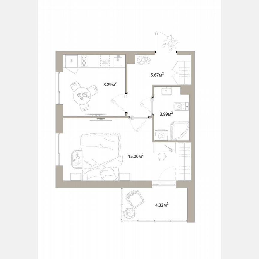 1-к. квартира, 35,3 м², 3/12 эт.