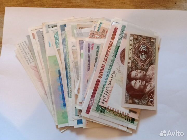 Иностранные банкноты 100 штук оптовый лот