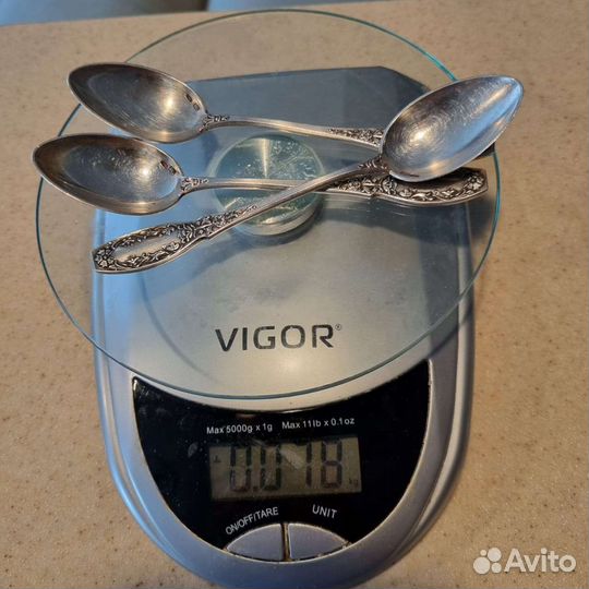 Чайные и заварочная ложки серебро 875 пробы