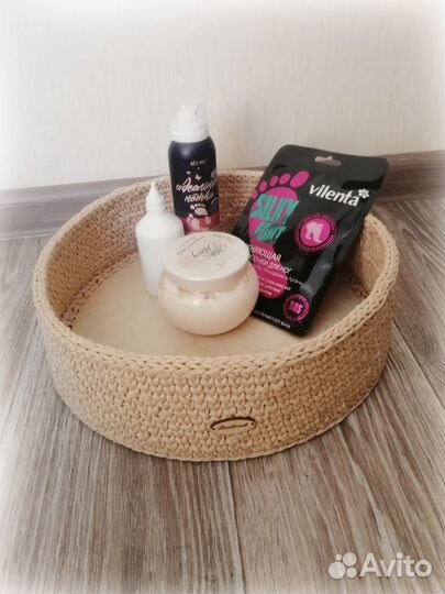 Интерьерная корзина из шнура