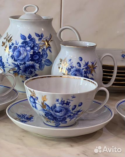 Чайный сервиз Дулево Голубой букет СССР