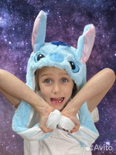 Шапка светящаяся с подвижными ушками Стич