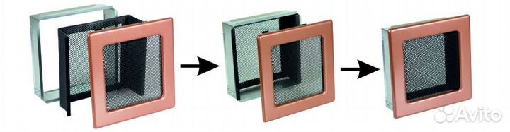 Вентиляционная решетка Kratki 17х17 черная/хром пористая с жалюзи 17CSX