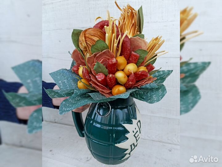 Мужской букет в кружке