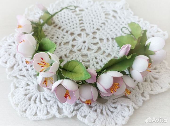 Ободок Венок Яблоневый цвет