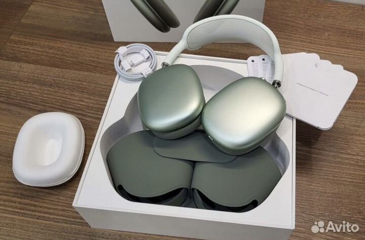 Airpods max зеленые новые наушники