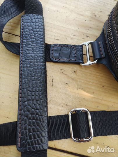 Мужская кожаная сумка через плечо ручной работы