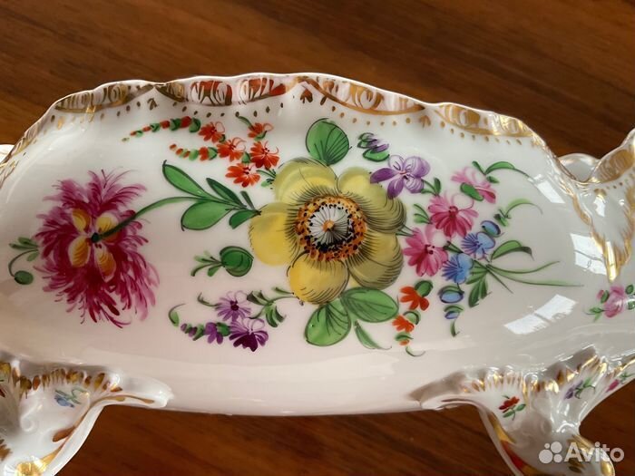 Антикварная Фарфоровая Ваза Чаша для Фруктов