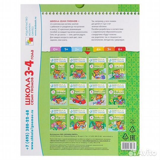 Полный годовой курс от 3 до 4 лет. 12 книг с играм