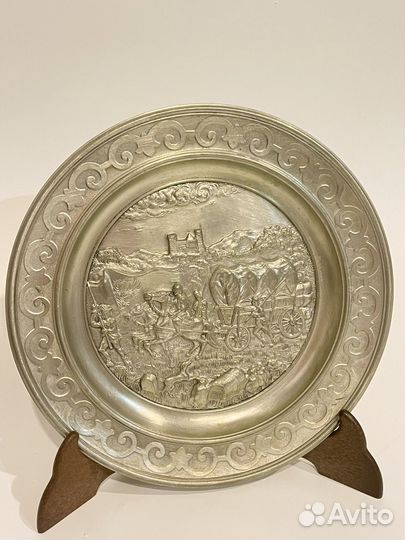 Тарелка оловянная