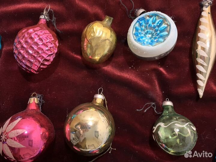 Елочные игрушки СССР стекло шары
