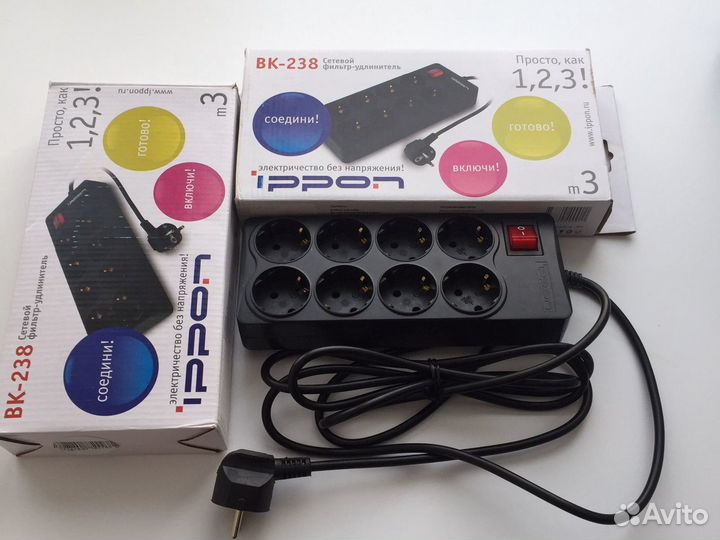 Сетевой фильтр 8 Розеток удлинитель 3 метра