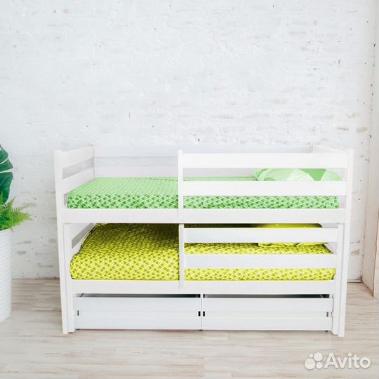 Кроватка матрешка эко с доп. местом из натуральног