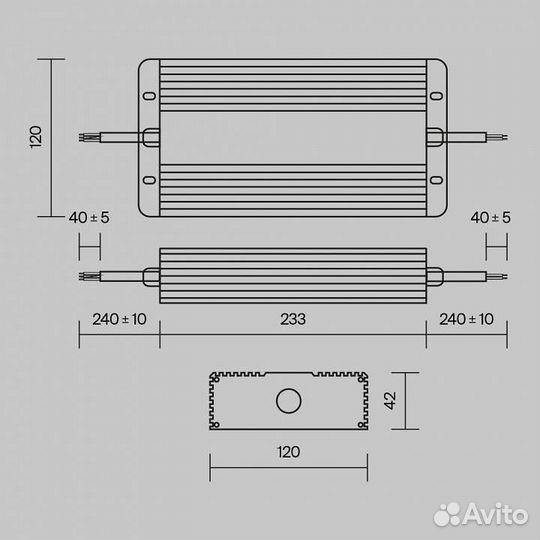 Блок питания с проводом Maytoni Power Supply Magnetic PSL008-400W-48V-IP67