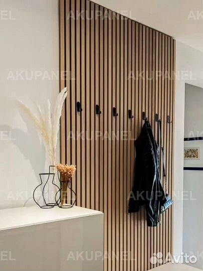 Стеновые реечные панели шпонированные