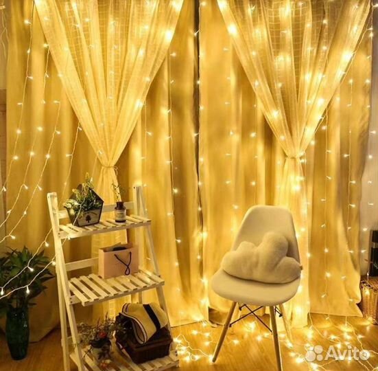 Гирлянда штора 3/3 метра