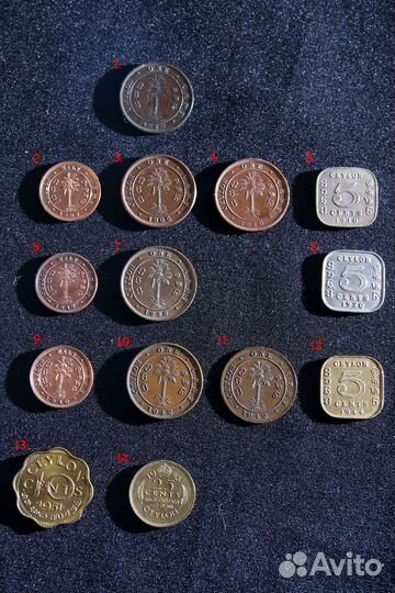 Набор монет Британский Цейлон