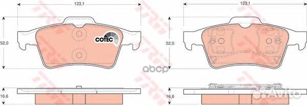 Колодки тормозные дисковые зад GDB1469 TRW