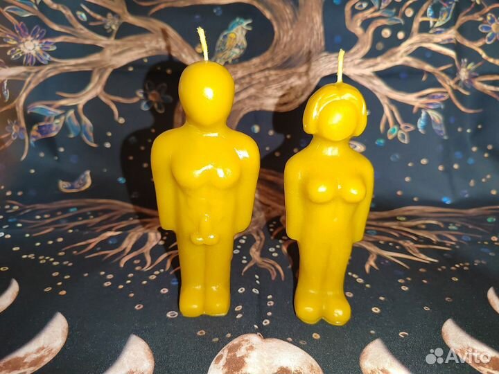 Свеча Вольт восковой, кукла Вуду