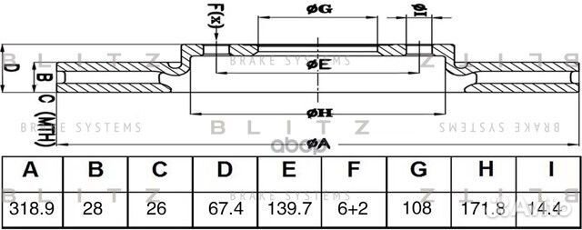 Диск тормозной toyota fortuner/hilux 07- BS0671