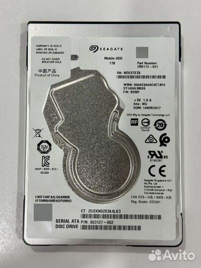 Жесткий диск для ноутбука Seagate 1TB 2.5